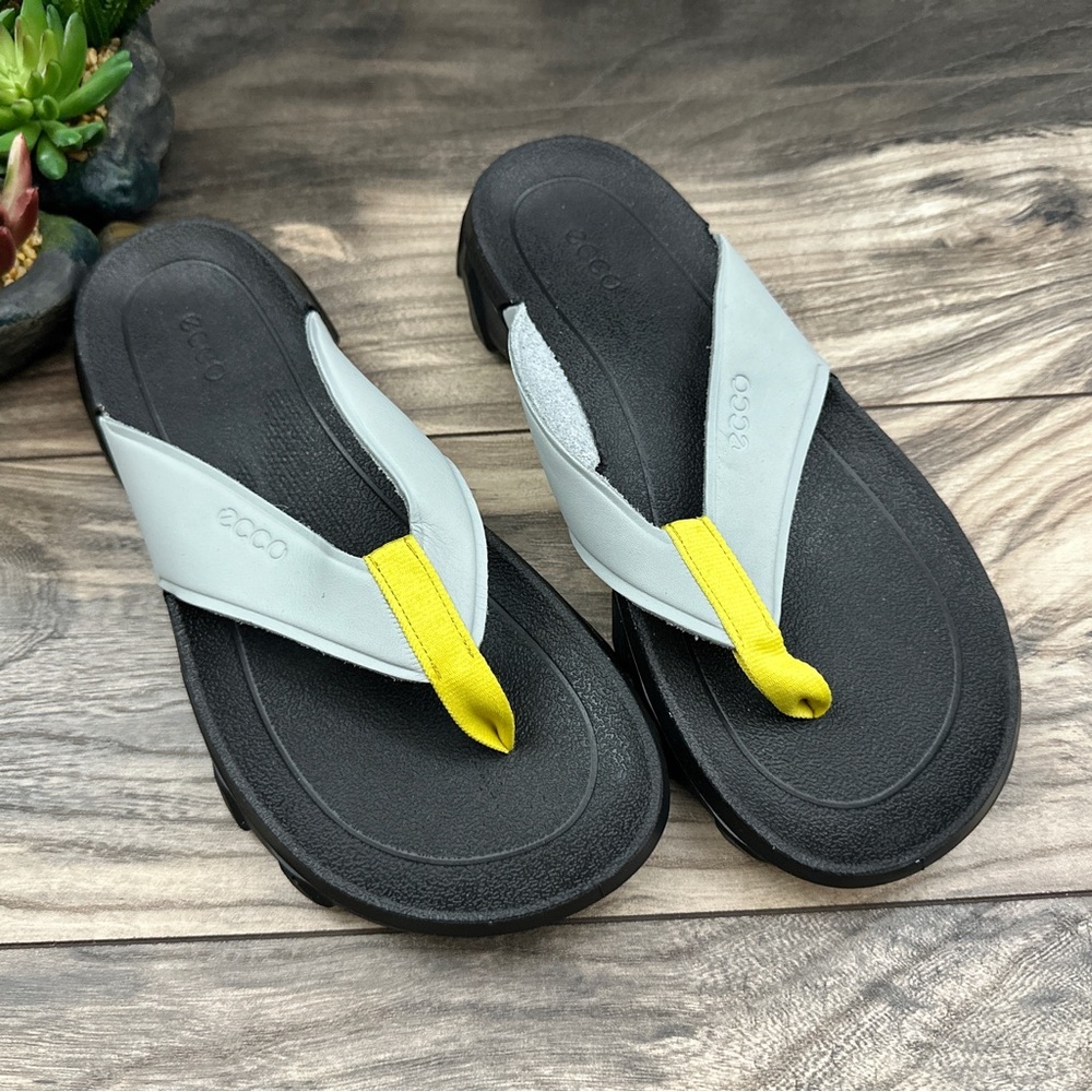 NIB Ecco MX Flipsider Chill Flip Flops Thong Slide Sandals Concrete - Picture 10 of 15